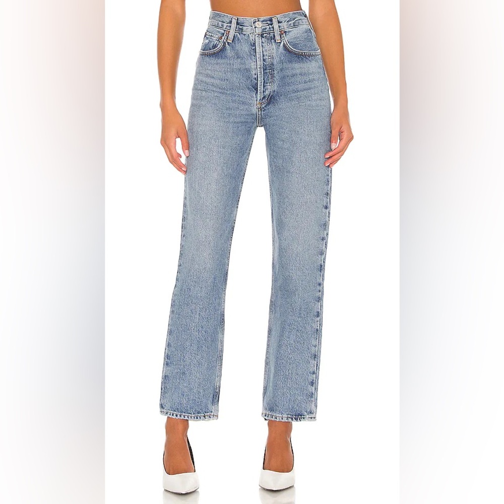 Agolde Straight-Leg Blue Jeans
